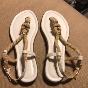 Michael by Michael Kors white leather sandals